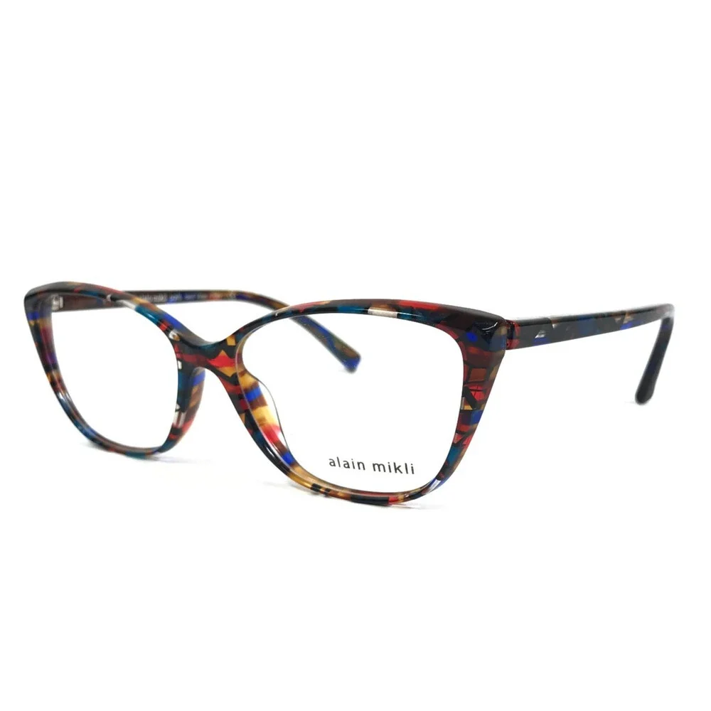Alain Mikli Eyeglasses Frames A03082 014 Blue Violet Havana Cat Eye 54-15-140